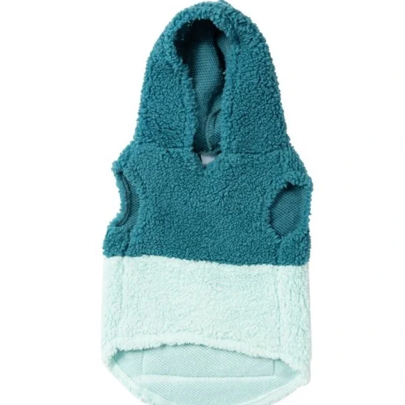 ✅Justice Pet Polyester Sherpa Printed Dog Hoodie, Turquoise Size Small - Picture 5 of 7